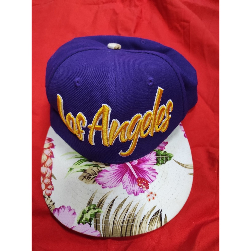 Hat Unisex Purple Floral Under Brim